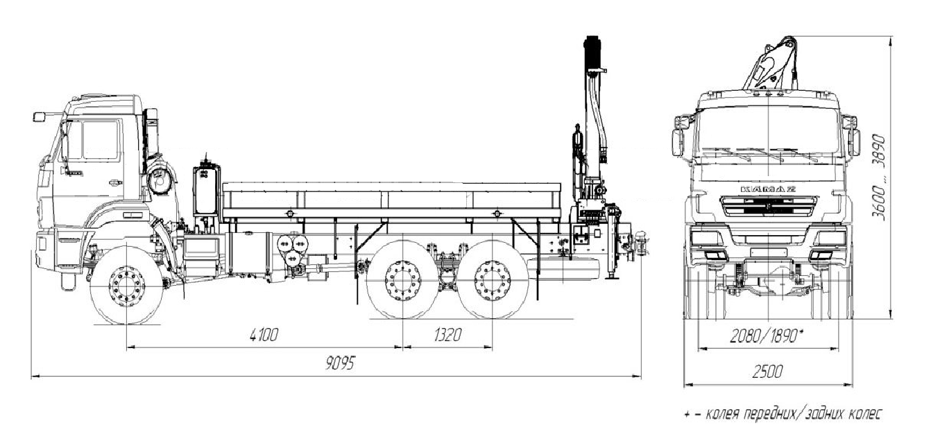 Камаз 43118 сортиментовоз чертеж